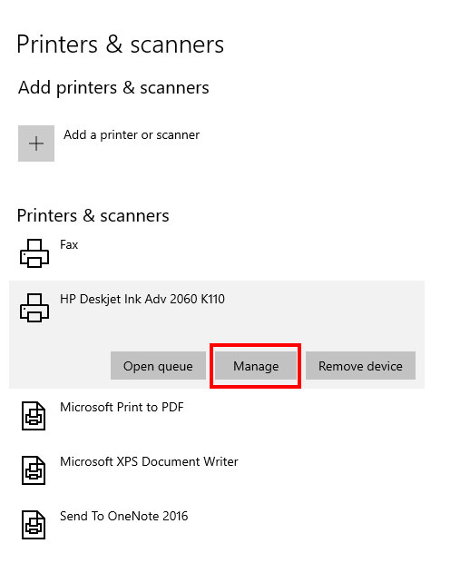 Windows 10 Printers